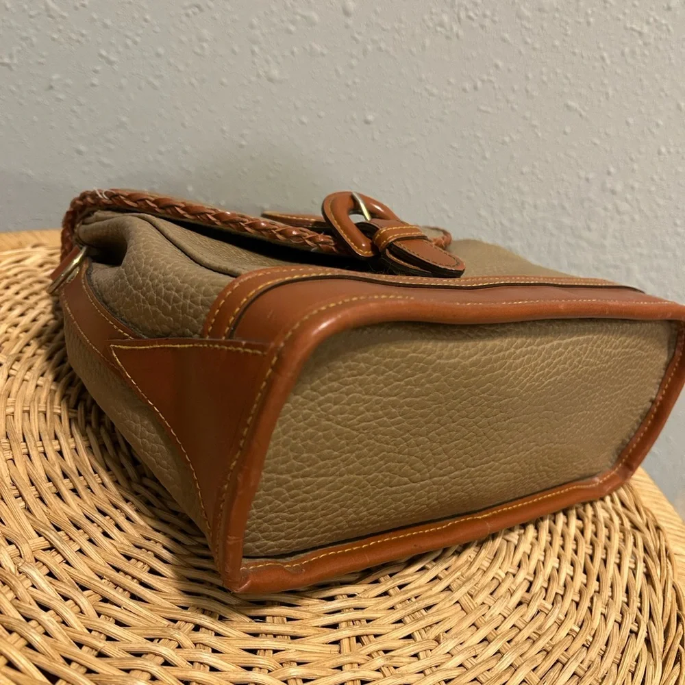 Vintage Dooney & Bourke All Weather Leather‎ Bag Beige Brown